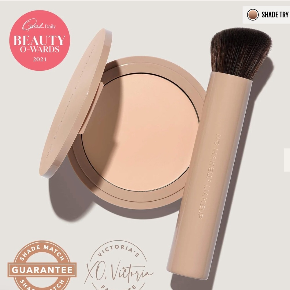 NIB No Makeup Makeup Foundation + Brush Duo Porcelain